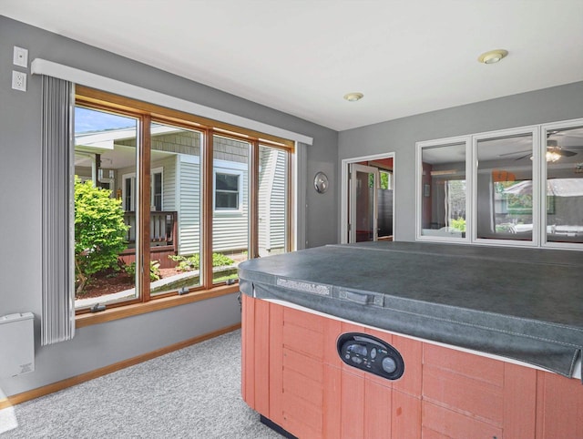 1306 Neponset Trl, Monona, WI 53716 - interior space featuring healthy amount of natural light, baseboards, dark countertops, and carpet