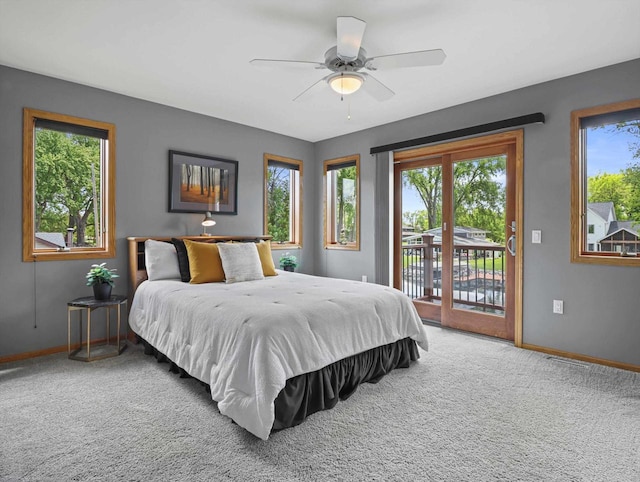 1306 Neponset Trl, Monona, WI 53716 - carpeted bedroom featuring baseboards, access to exterior, and multiple windows