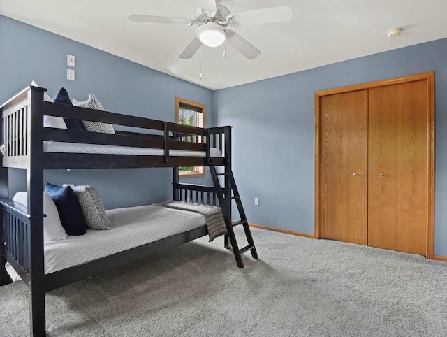 1306 Neponset Trl, Monona, WI 53716 - bedroom with carpet flooring, baseboards, and a ceiling fan