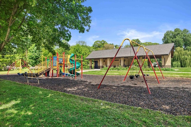 1306 Neponset Trl, Monona, WI 53716 - community jungle gym featuring a yard