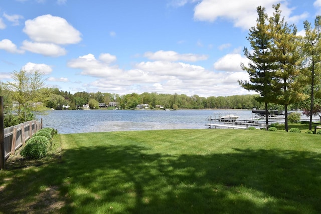 2462 Wallace Lake Rd, West Bend, WI 53090 - view of yard featuring a water view and a view of trees