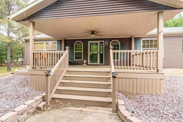 618 Little Fawn Dr, Nekoosa, WI 54457 - doorway to property with covered porch and a ceiling fan