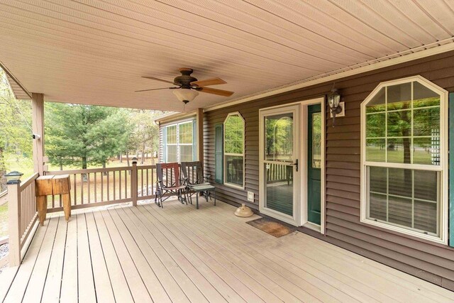 618 Little Fawn Dr, Nekoosa, WI 54457 - deck featuring ceiling fan