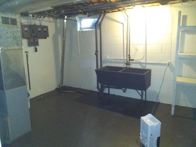8594 W Villard Ave, Milwaukee, WI 53225 - unfinished basement with a sink