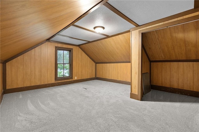 1020 E 10th St, Menomonie, WI 54751 - bonus room with vaulted ceiling, carpet floors, and wood walls