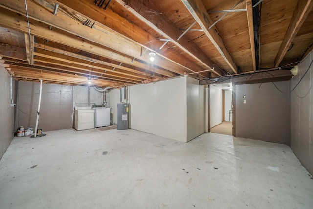 3933 Country Pl Unit D, Sheboygan, WI 53081 - unfinished basement with washer and dryer and electric water heater