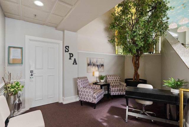 335 Wrigley Dr Unit 411, Lake Geneva, WI 53147 - living area featuring carpet floors and an office area