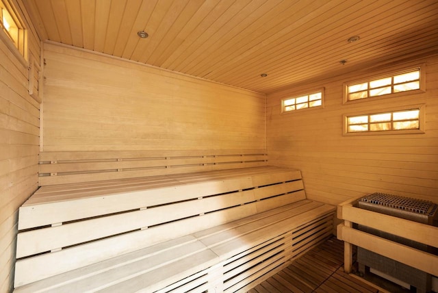 335 Wrigley Dr Unit 411, Lake Geneva, WI 53147 - sauna / steam room with wood ceiling and wood walls