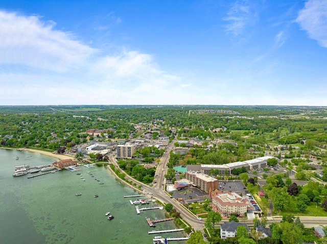 335 Wrigley Dr Unit 411, Lake Geneva, WI 53147 - aerial view of property and surrounding area featuring a large body of water