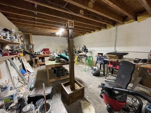 13550 W Froemel Rd, Hayward, WI 54843 - unfinished basement with a workshop area