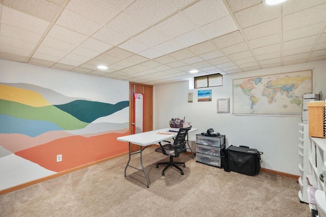 3609 Brigham Ave, Madison, WI 53714 - carpeted office space with a paneled ceiling and baseboards