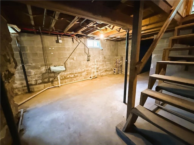 N4719 Schmidt Rd, Ladysmith, WI 54848 - basement with a sink