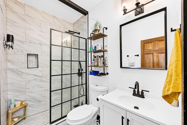 2504 S Delaware Ave Unit 102, Milwaukee, WI 53207 - full bathroom with vanity, toilet, and a tile shower