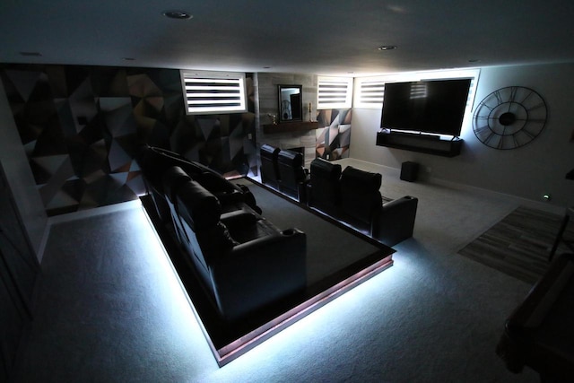 6606 Fieldstone Ct, Racine, WI 53402 - home theater room featuring carpet and baseboards