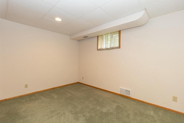 306 W Michigan St, Appleton, WI 54911 - below grade area featuring carpet flooring, baseboards, a drop ceiling, and recessed lighting