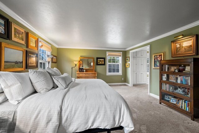 2522 Martha Ave, Green Bay, WI 54301 - bedroom featuring baseboards, carpet flooring, and ornamental molding
