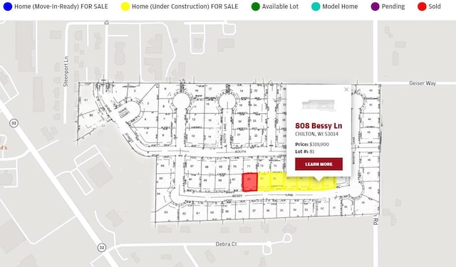808 Bessy Ln, Chilton, WI 53014 - parcel map