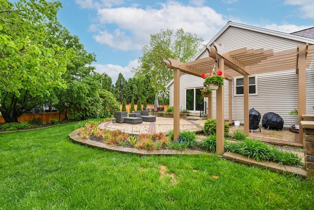 884 Joshua Ct, Pewaukee, WI 53072 - view of yard with a pergola, a patio, and outdoor lounge area