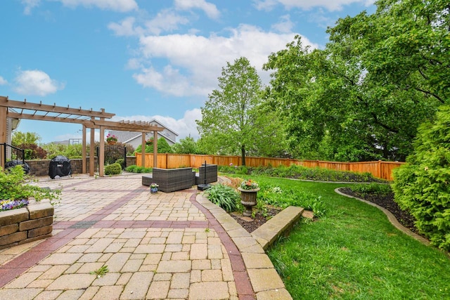 884 Joshua Ct, Pewaukee, WI 53072 - view of patio with a pergola and an outdoor hangout area