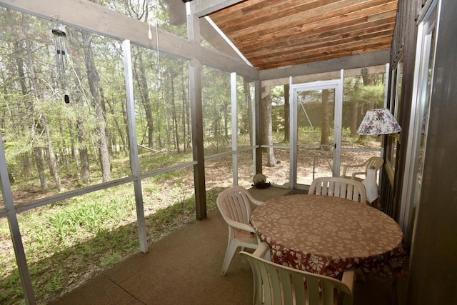 W1829 Broken Bow Rd, Keshena, WI 54135 - sunroom / solarium featuring vaulted ceiling