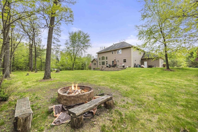 4700 Beaver Dam Rd, Stevens Point, WI 54482 - view of grassy yard with a fire pit