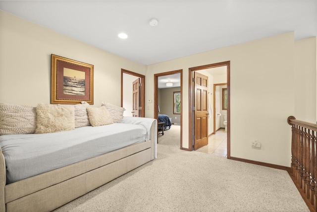 4700 Beaver Dam Rd, Stevens Point, WI 54482 - living area featuring light carpet, baseboards, and recessed lighting