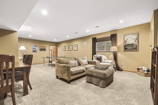 4700 Beaver Dam Rd, Stevens Point, WI 54482 - living area with light carpet, recessed lighting, and baseboards