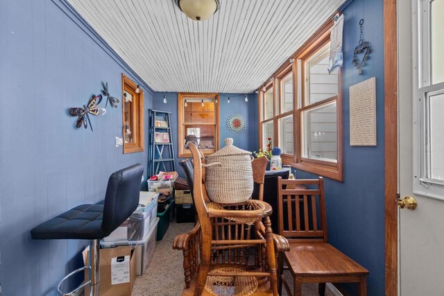 W13491 Reeds Corners Rd, Ripon, WI 54971 - home office featuring wooden ceiling