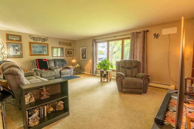 205 W Hickory St, Abbotsford, WI 54405 - living area with baseboard heating and carpet