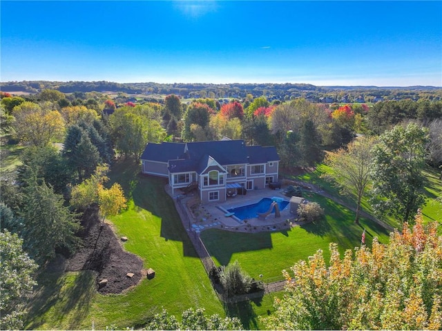 278 Saint Annes Pkwy, Hudson, WI 54016 - view from above of property with a heavily wooded area and a pool