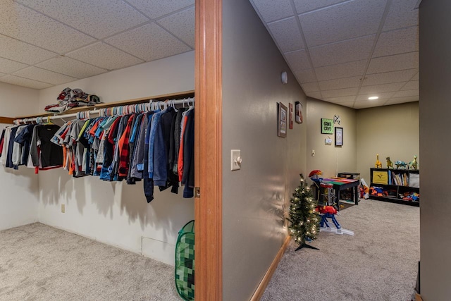 315 N 7th St, Colby, WI 54421 - hall with carpet and a paneled ceiling