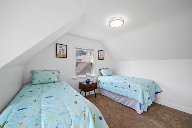 4193 N 19th Pl, Milwaukee, WI 53209 - bedroom with carpet floors, lofted ceiling, and baseboards