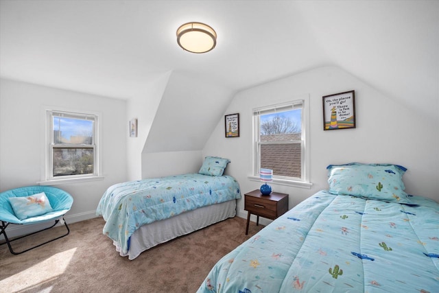 4193 N 19th Pl, Milwaukee, WI 53209 - bedroom with carpet flooring, lofted ceiling, and baseboards