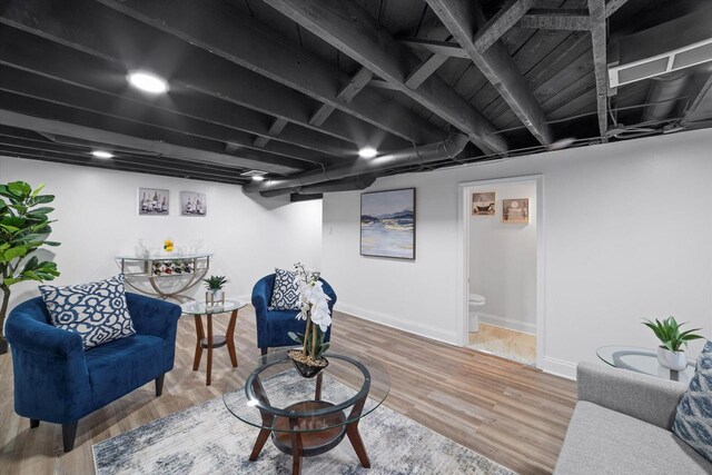4193 N 19th Pl, Milwaukee, WI 53209 - sitting room featuring baseboards and wood finished floors