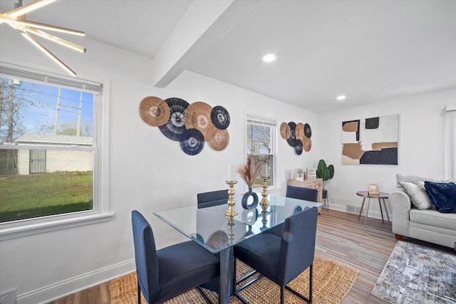 4193 N 19th Pl, Milwaukee, WI 53209 - dining area featuring plenty of natural light, wood finished floors, recessed lighting, and baseboards