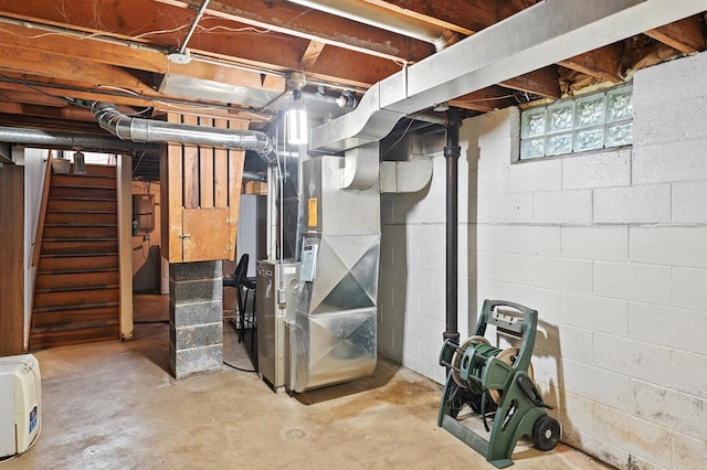 4349 N 80th St, Milwaukee, WI 53222 - basement with stairway and heating unit