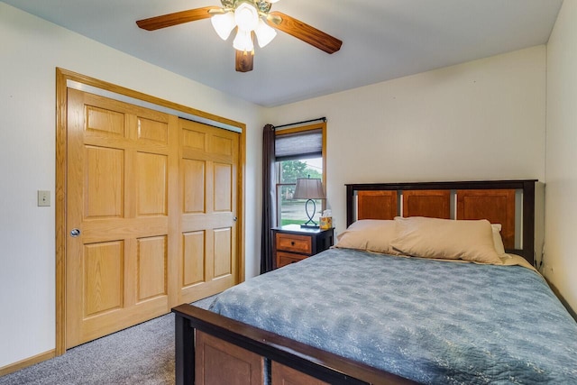 2424 Glendale Ave, La Crosse, WI 54601 - carpeted bedroom with a ceiling fan and a closet