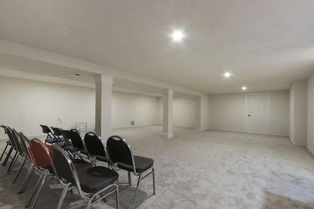 8124 W Imperial Dr, Franklin, WI 53132 - finished below grade area with light colored carpet and recessed lighting