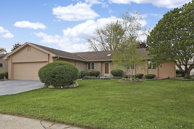 8124 W Imperial Dr, Franklin, WI 53132 - ranch-style house with driveway, an attached garage, and a front yard