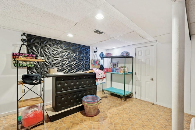 4227 W Concordia Ave, Milwaukee, WI 53216 - misc room with recessed lighting, a paneled ceiling, and baseboards