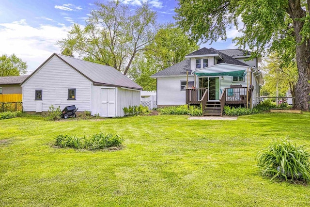 25 E 1st St, Clintonville, WI 54929 - back of house with a wooden deck