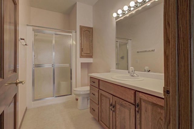 3205 N Mistwood Ln, Appleton, WI 54914 - bathroom with a shower stall, vanity, and toilet