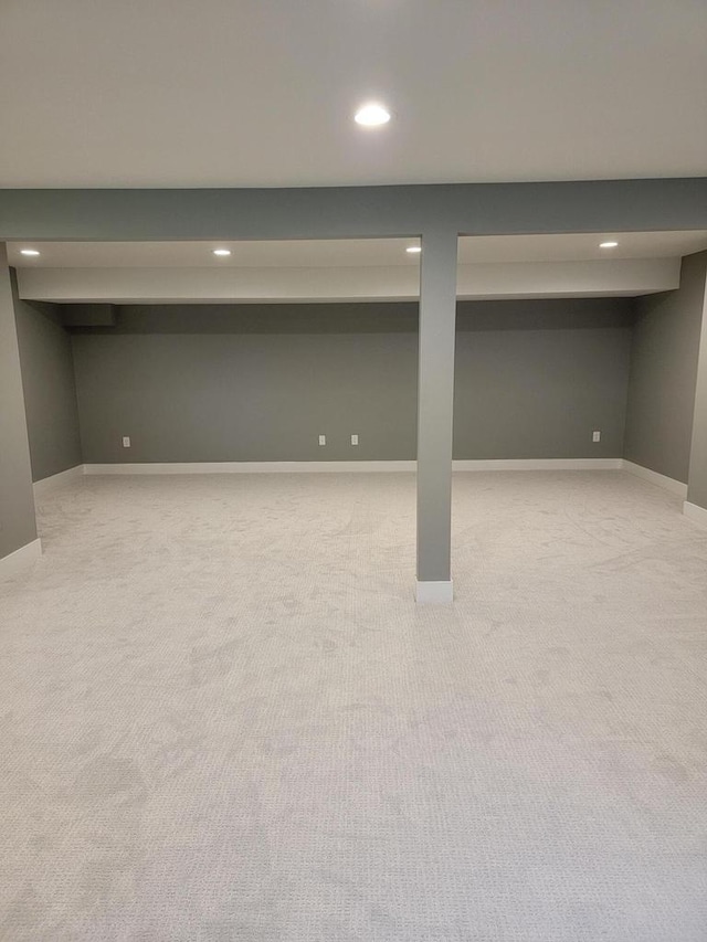9435 402nd Ave, Genoa City, WI 53128 - finished basement featuring recessed lighting, light colored carpet, and baseboards