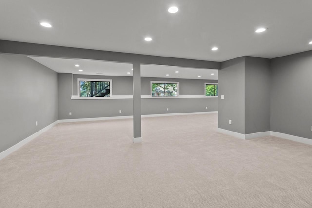 9435 402nd Ave, Genoa City, WI 53128 - basement with light carpet, recessed lighting, and healthy amount of natural light