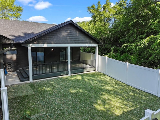 9435 402nd Ave, Genoa City, WI 53128 - back of house featuring a patio and a shingled roof