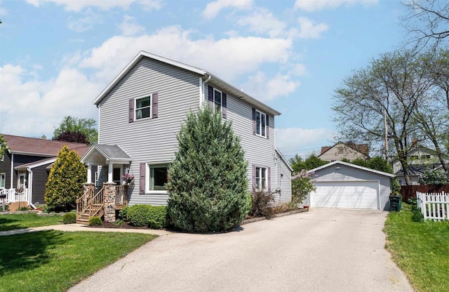 273 5th St, Fond Du Lac, WI 54935 - view of front of property featuring an outbuilding and a detached garage