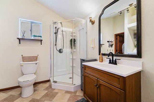 273 5th St, Fond Du Lac, WI 54935 - full bath featuring a shower stall, vanity, toilet, and baseboards