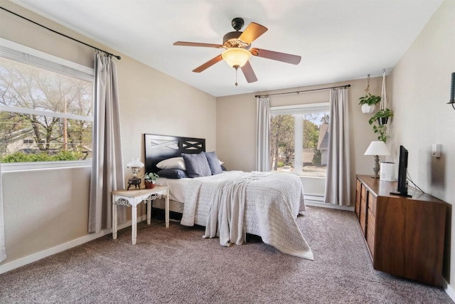 273 5th St, Fond Du Lac, WI 54935 - bedroom with carpet, ceiling fan, and baseboards
