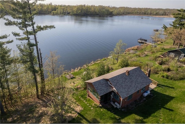 1949 E Little Blake Lake Ln, Luck, WI 54853 - drone / aerial view of a large body of water and a heavily wooded area
