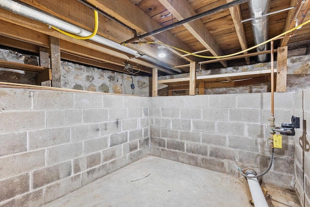 254 Mill St, Algoma, WI 54201 - unfinished basement with concrete block wall